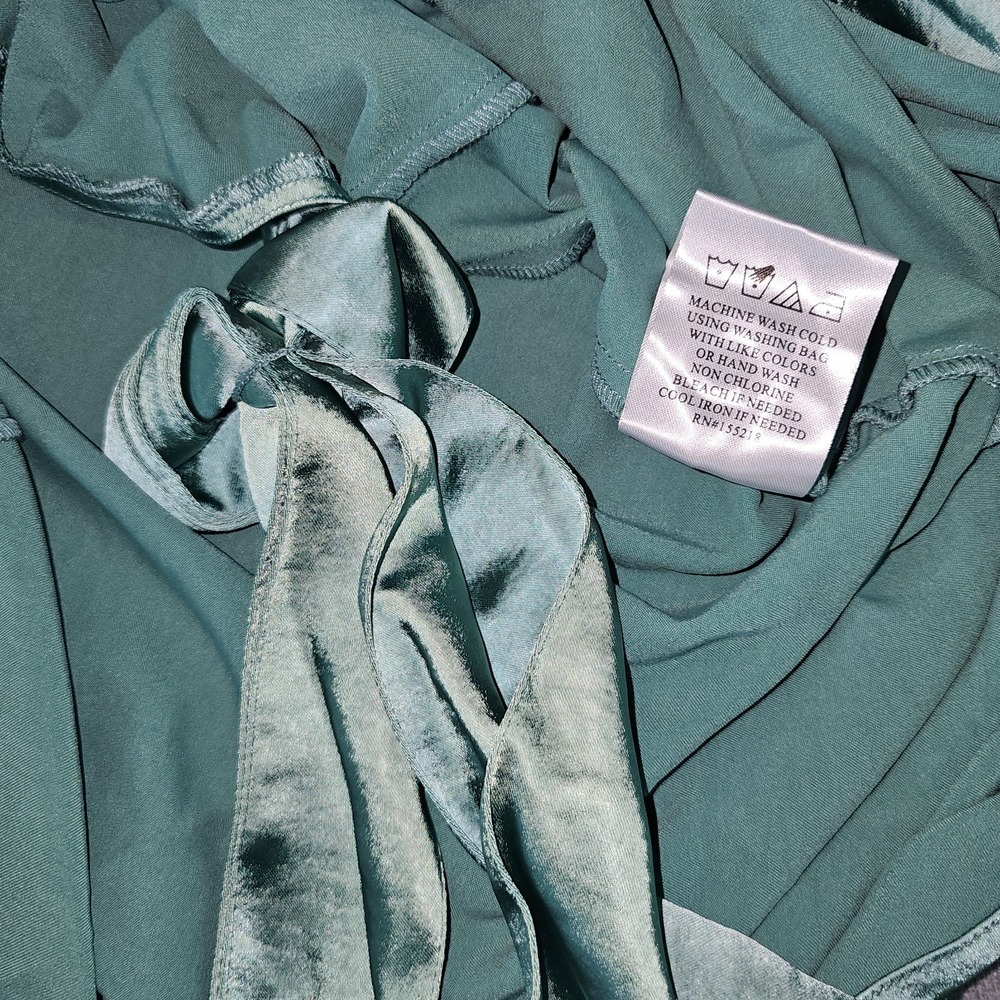 Wildfang The Empower Adjustable satin slip dress in sage size SMALL NWT - Picture 15 of 16